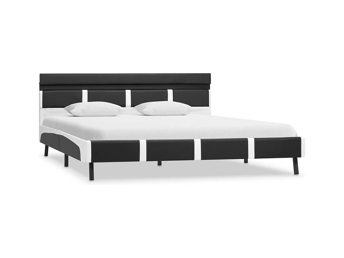 Bettgestell mit LED Grau Kunstleder 160x200 cm