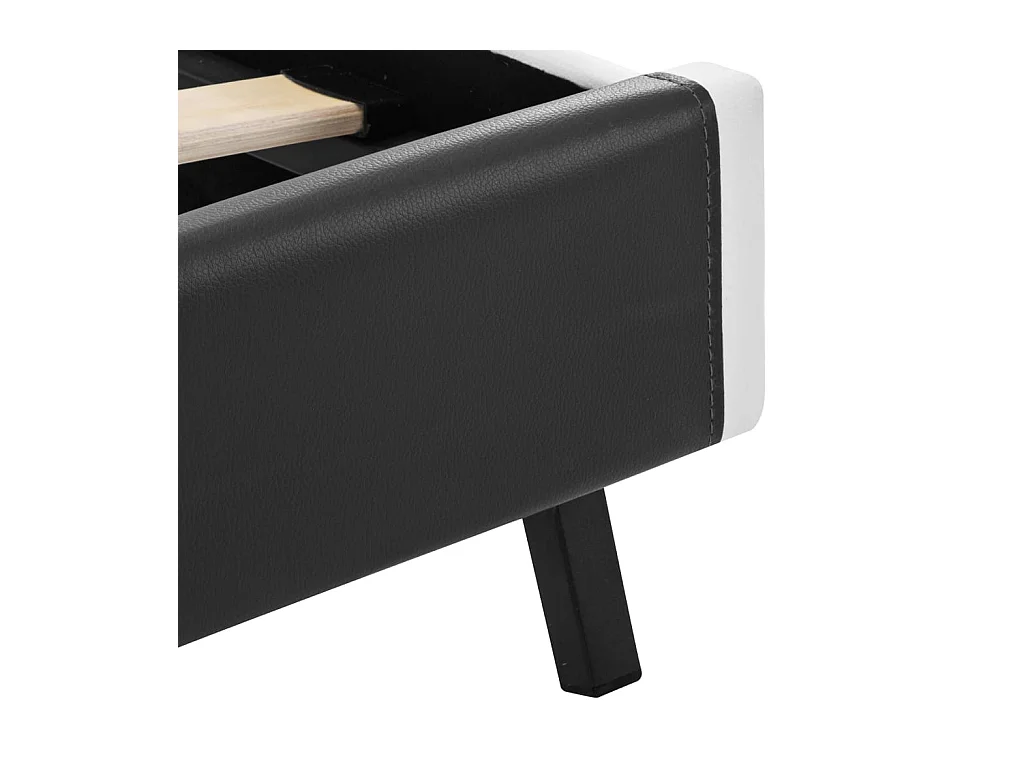 Bettgestell mit LED Grau Kunstleder 160x200 cm