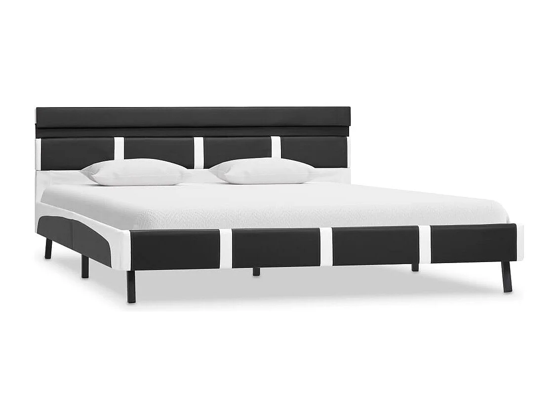 Bettgestell mit LED Grau Kunstleder 160x200 cm