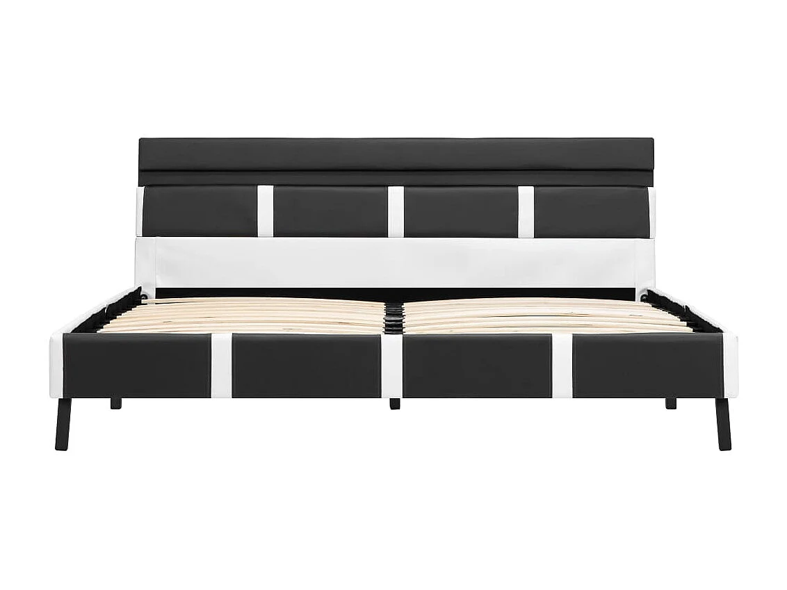 Bettgestell mit LED Grau Kunstleder 160x200 cm