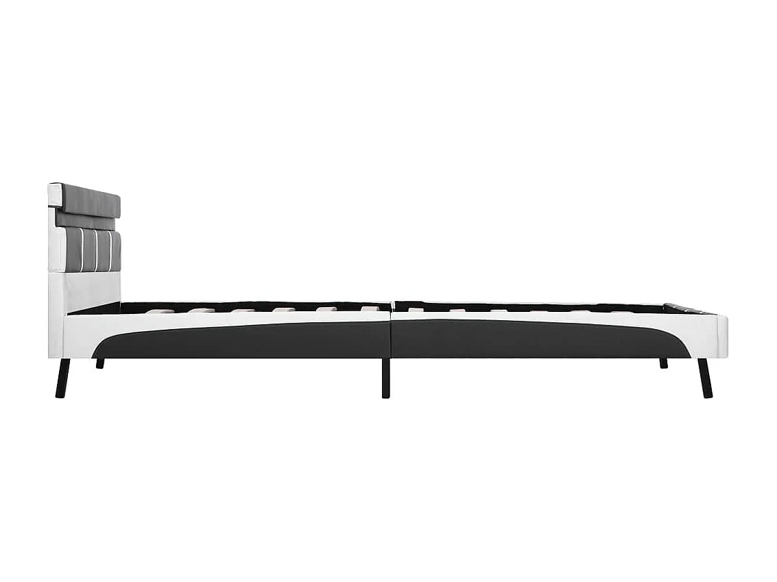 Bettgestell mit LED Grau Kunstleder 160x200 cm