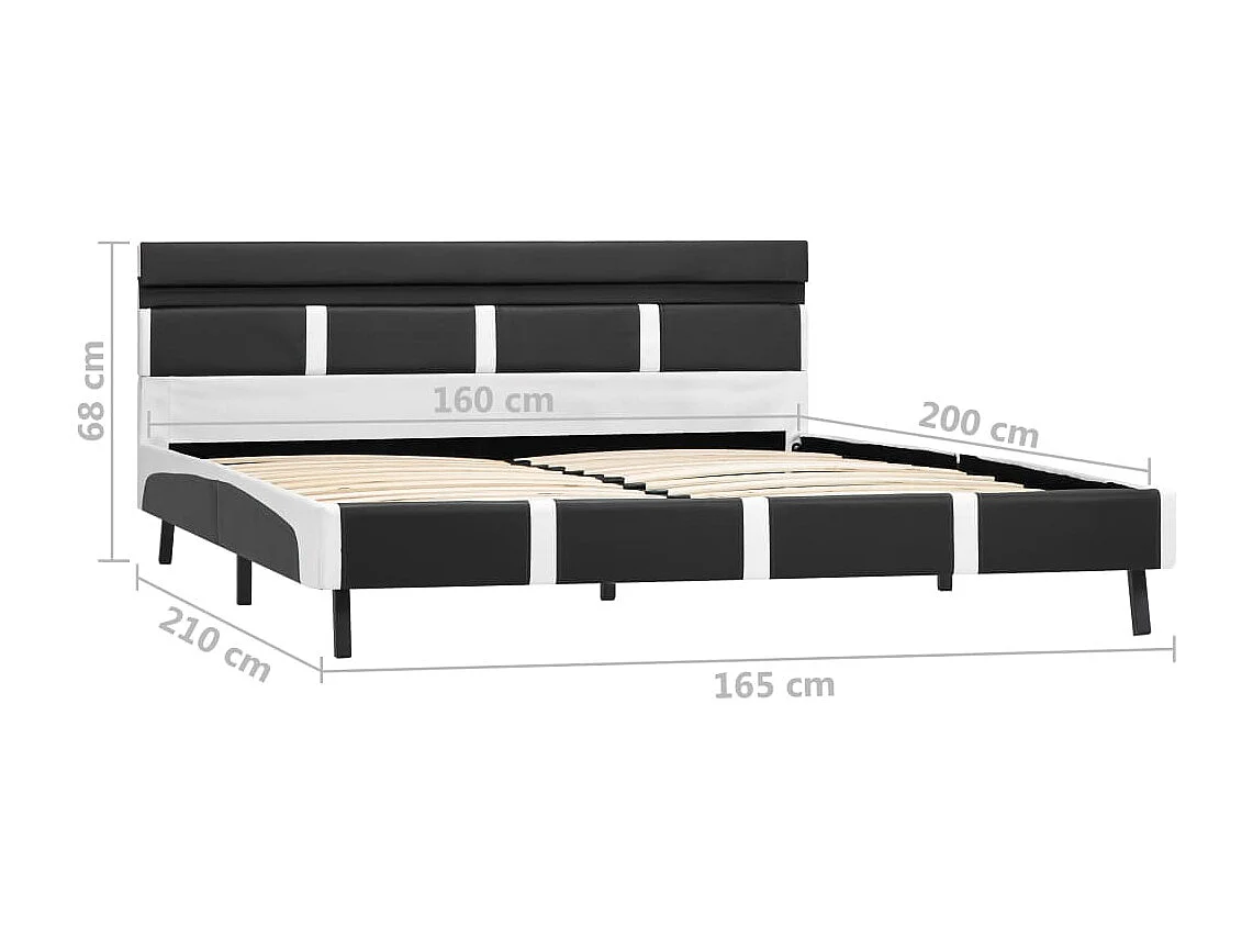 Bettgestell mit LED Grau Kunstleder 160x200 cm