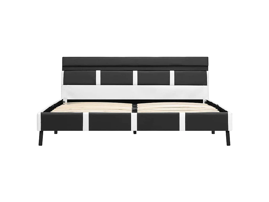 Estrutura de cama com LED 160x200 cm couro artificial cinzento