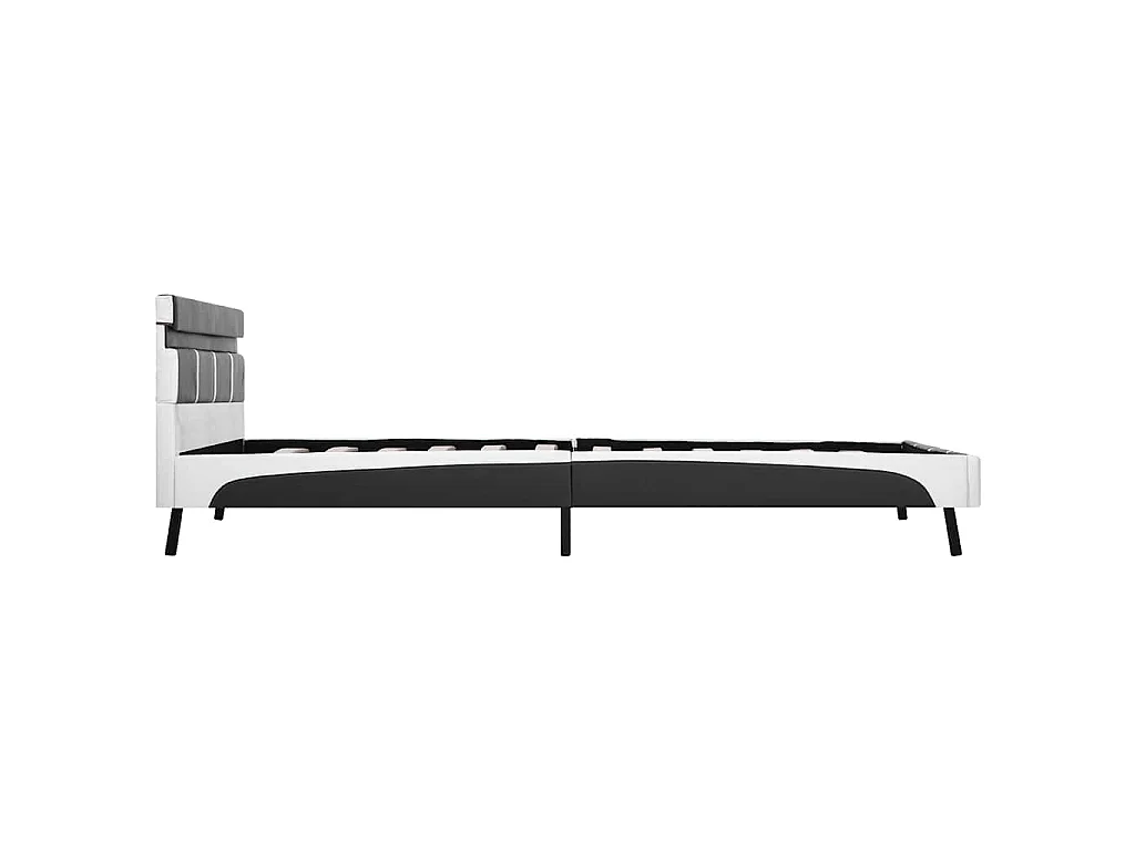 Estrutura de cama com LED 160x200 cm couro artificial cinzento