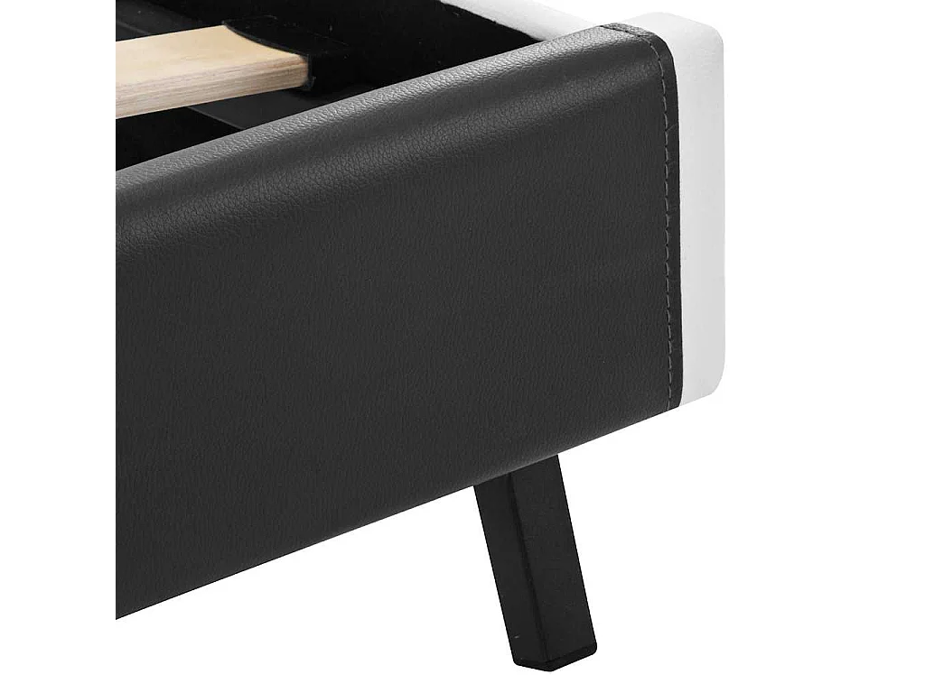 Estrutura de cama com LED 160x200 cm couro artificial cinzento
