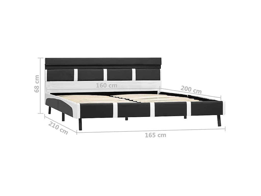 Estrutura de cama com LED 160x200 cm couro artificial cinzento