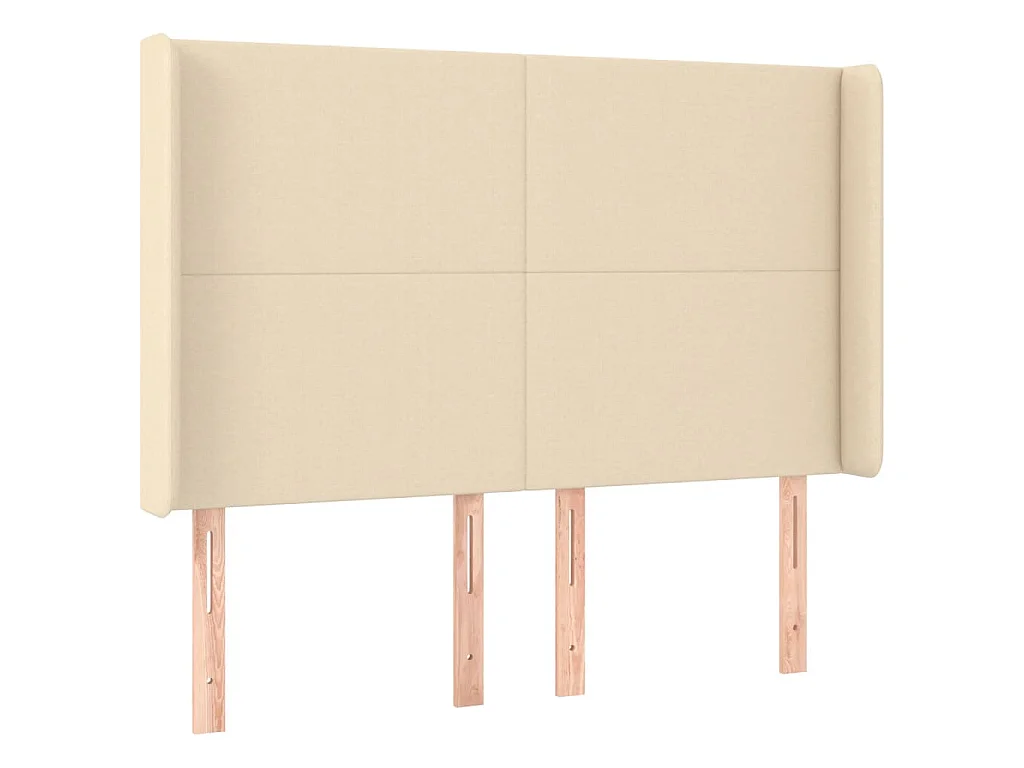 Sommier à lattes de lit matelas et LED Crème 140x200 cm Tissu