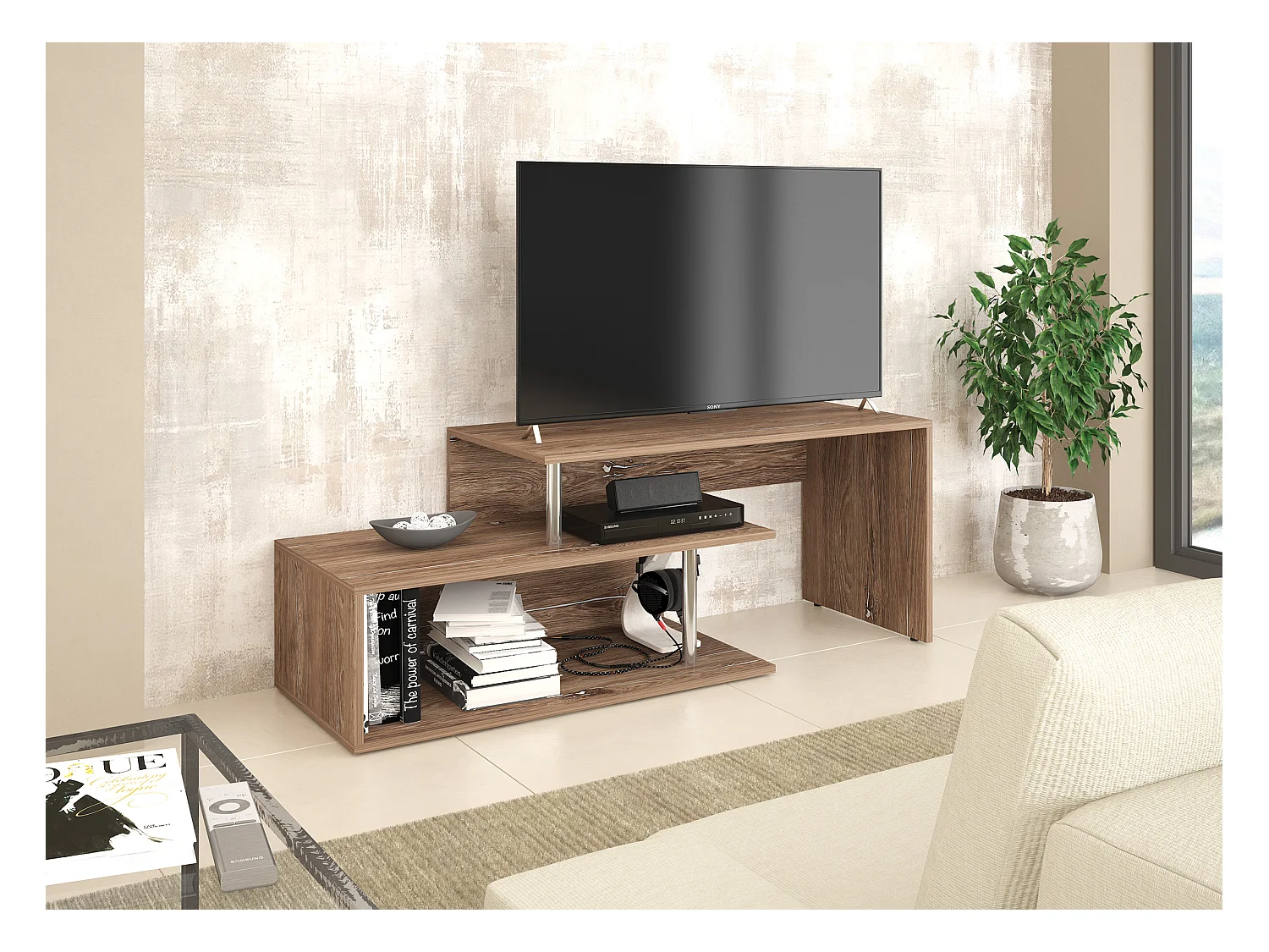 Mobile porta tv moderno marrone PTG1