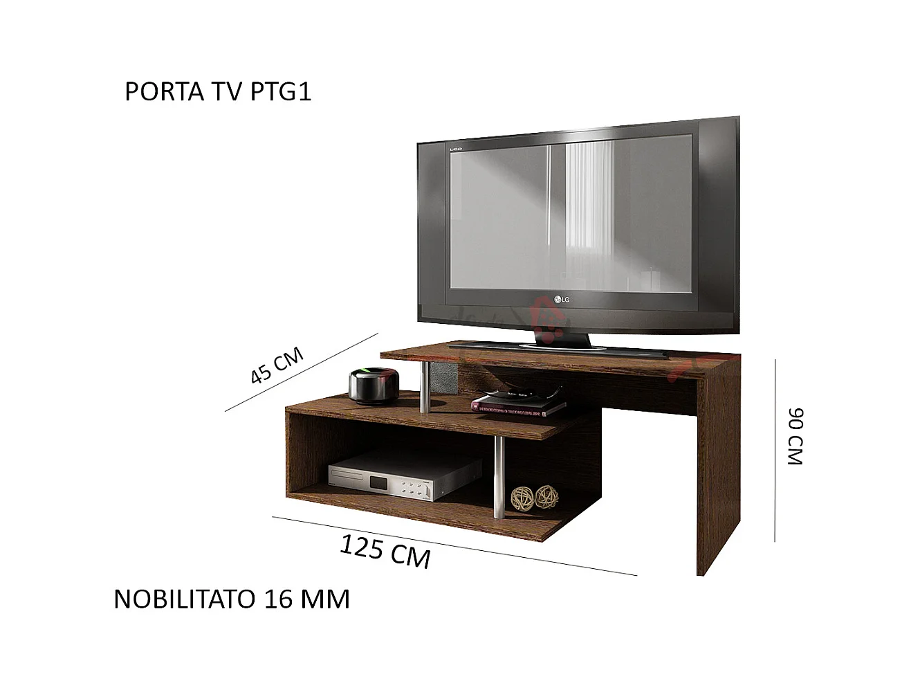 Mobile porta tv moderno marrone PTG1