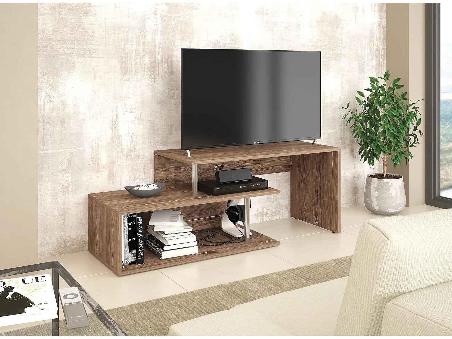 Mobile porta tv moderno marrone PTG1