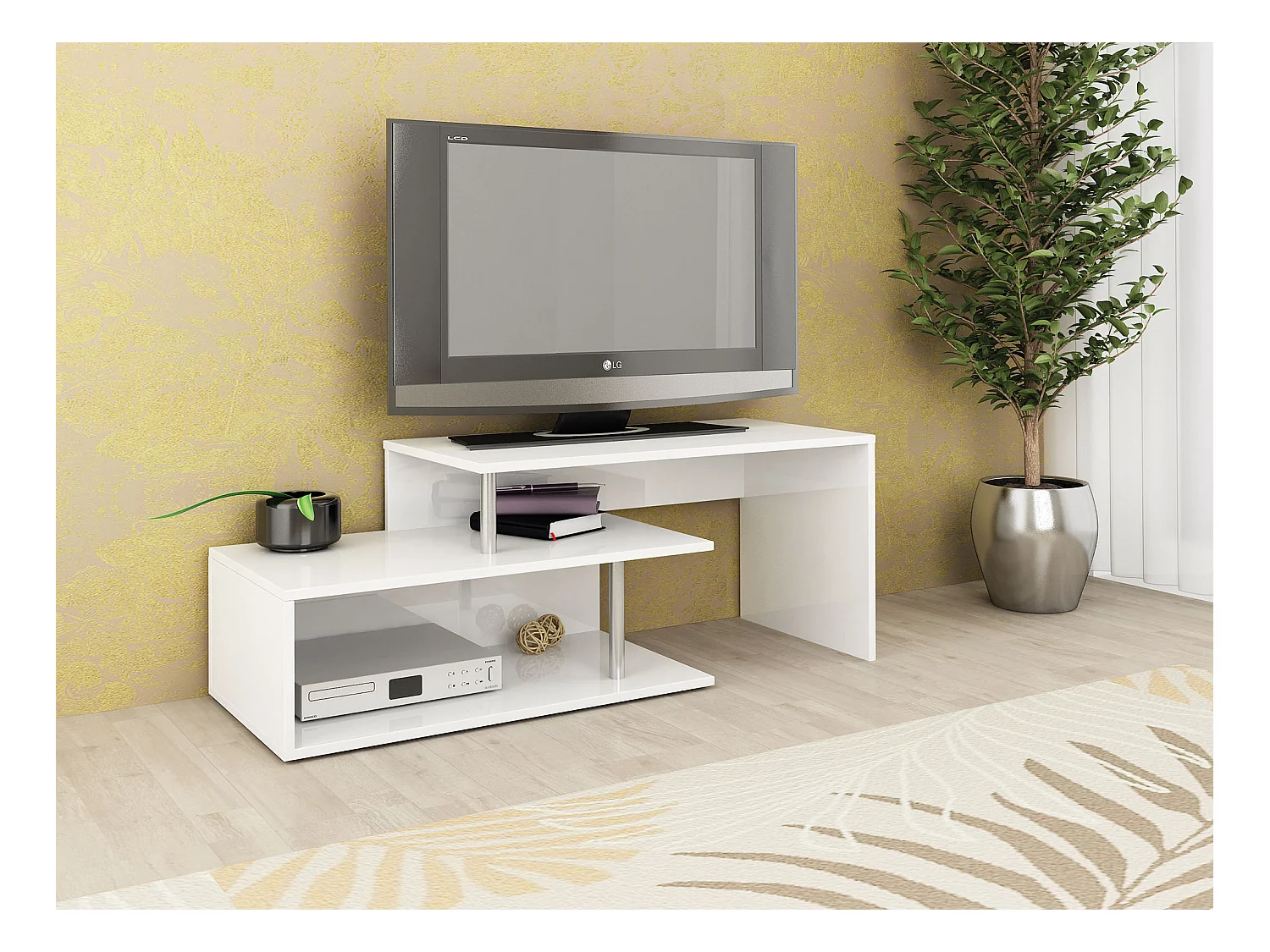 Mobile porta tv moderno bianco lucido PTG1