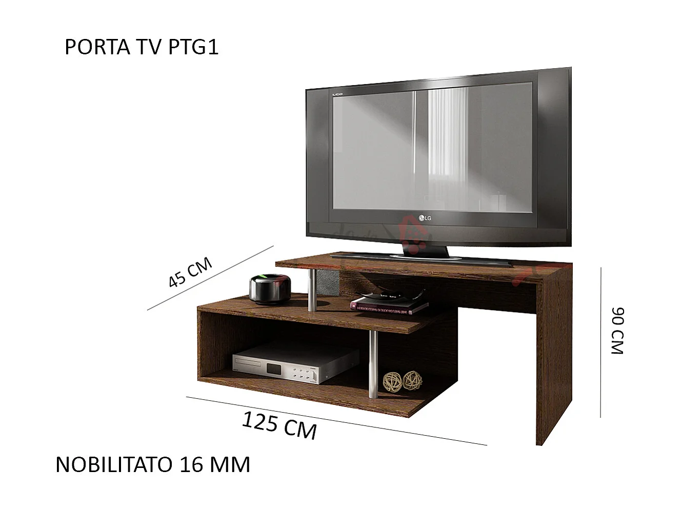 Mobile porta tv moderno bianco lucido PTG1
