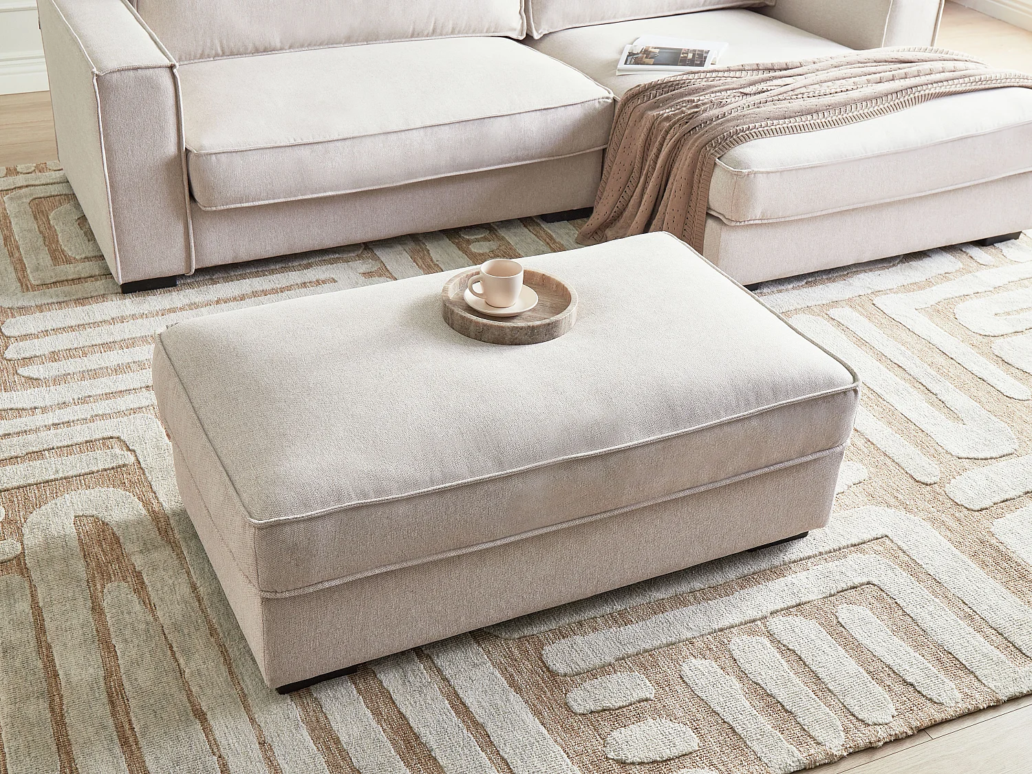 Ottoman RENDERS Tissu Beige clair
