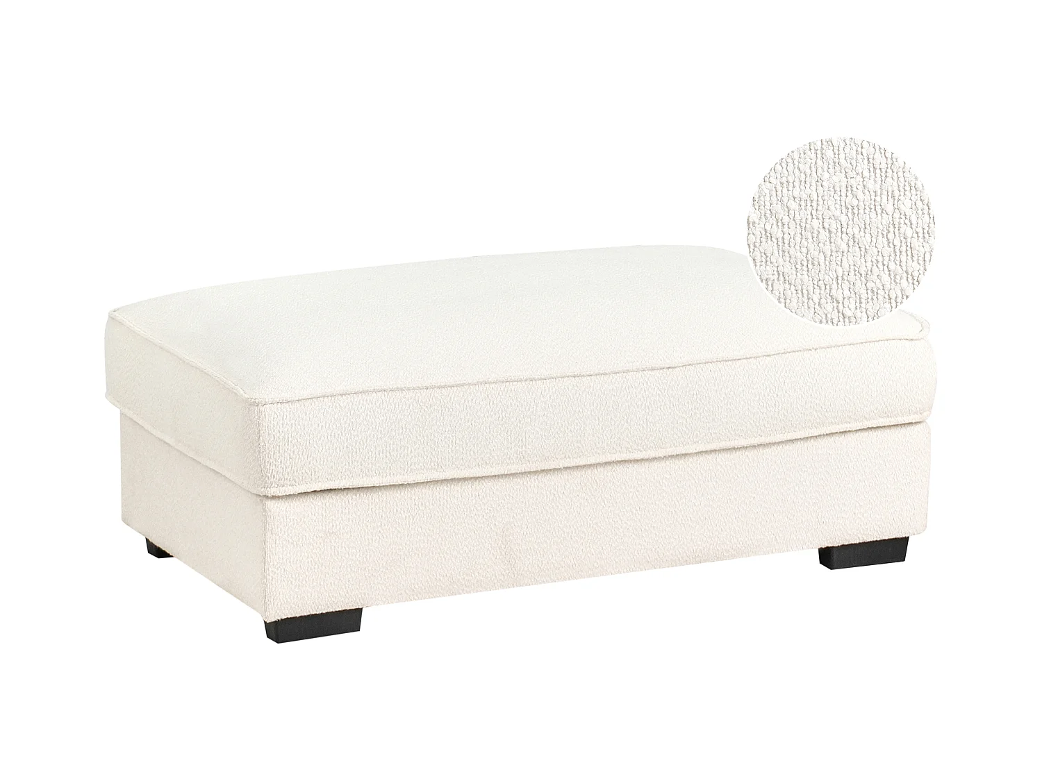 Ottoman RENDERS Bouclé Blanc cassé