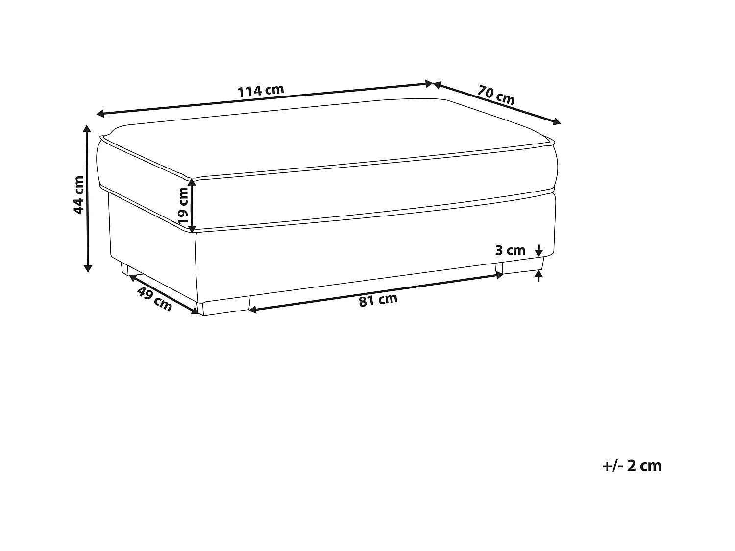 Ottoman RENDERS Bouclé Blanc cassé