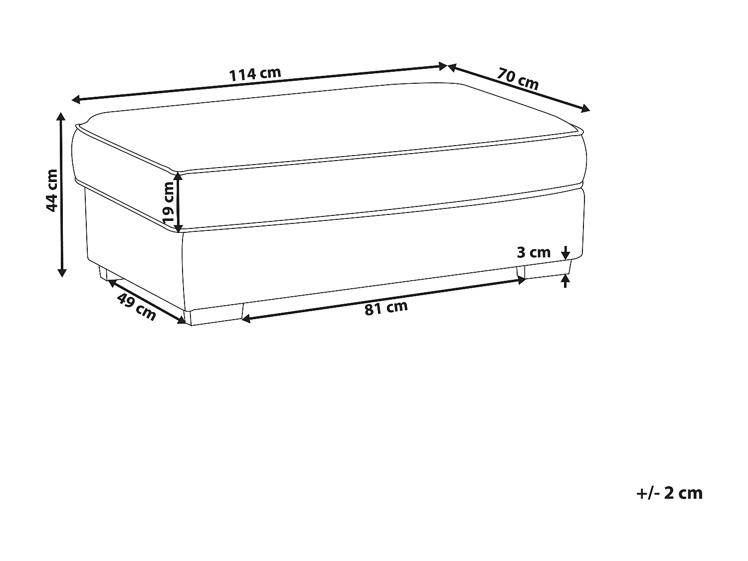 Ottoman RENDERS Bouclé Blanc cassé