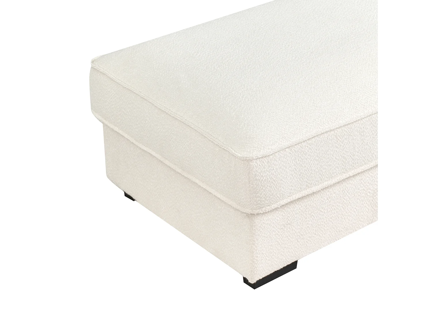 Ottoman RENDERS Bouclé Blanc cassé