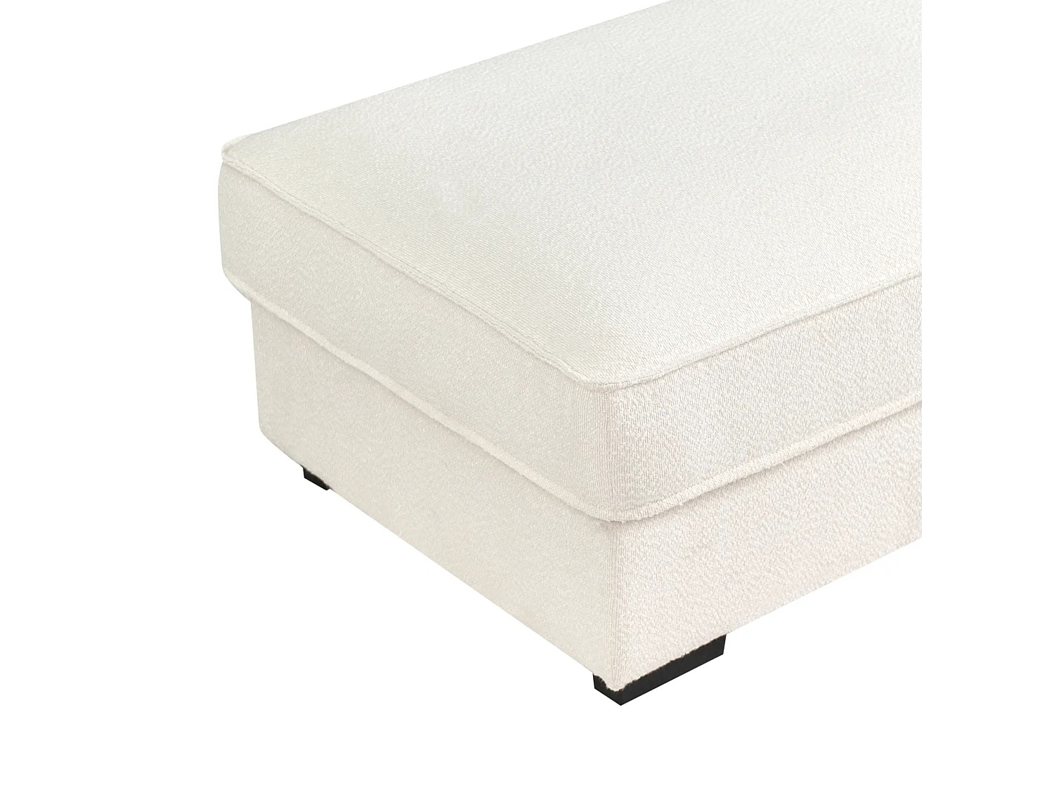 Ottoman RENDERS Bouclé Blanc cassé