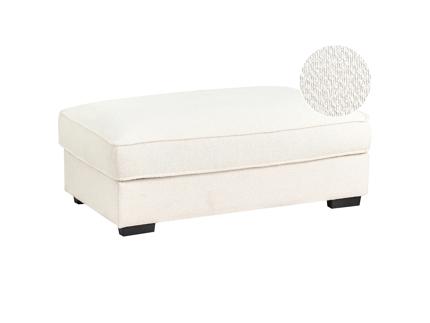Ottomana RENDERS Bouclé Bianco sporco