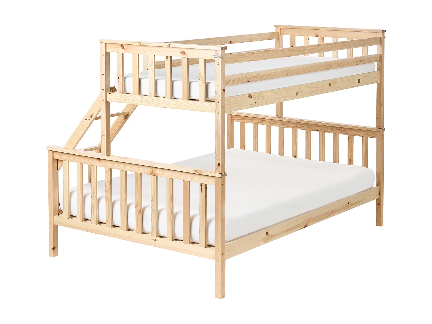 Łóżko piętrowe Drewno sosnowe BIERNE 90/140 x 200 cm Jasnobrązowy
