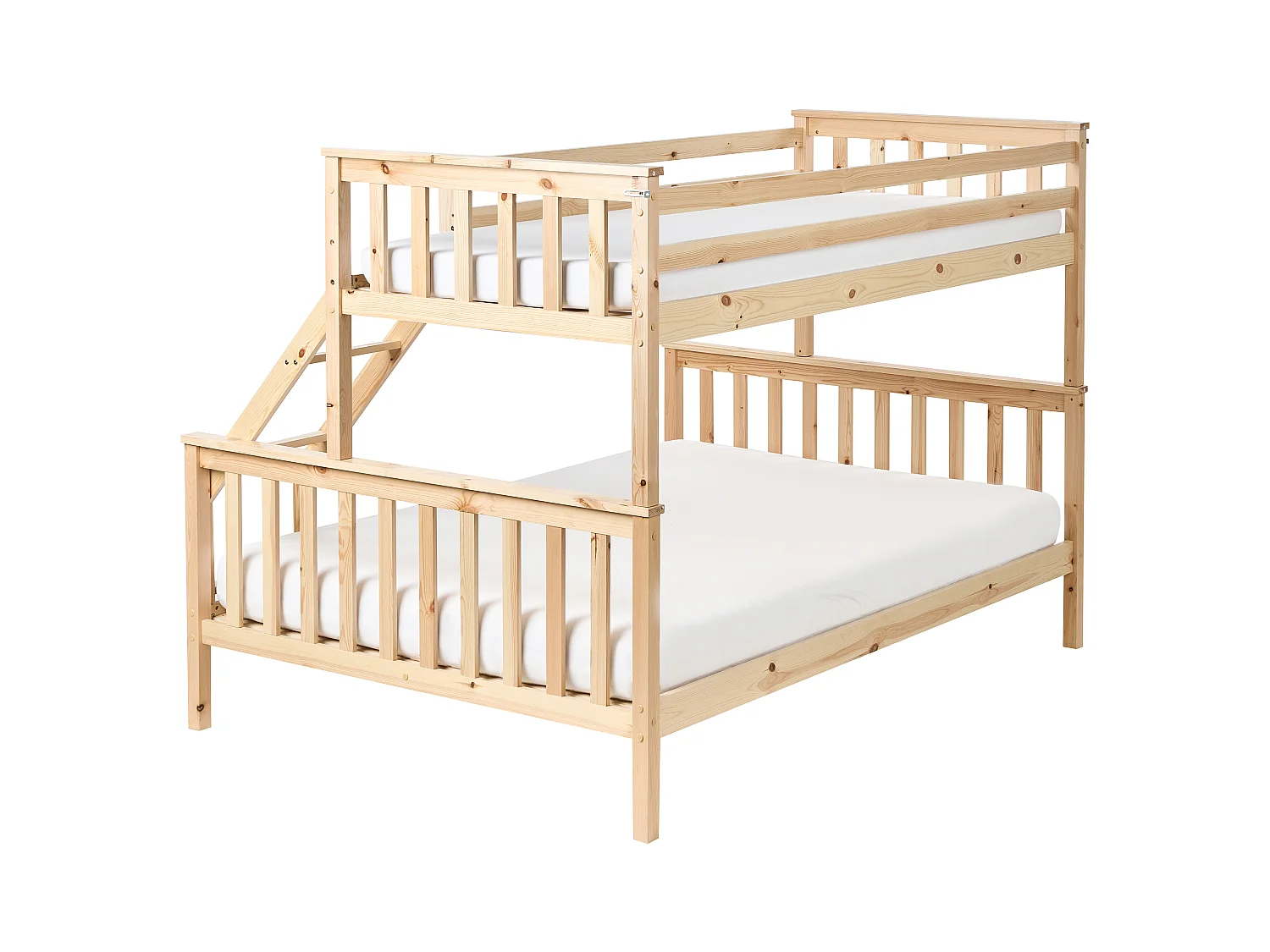 Hochbett Kiefernholz BIERNE 90/140 x 200 cm Hellbraun