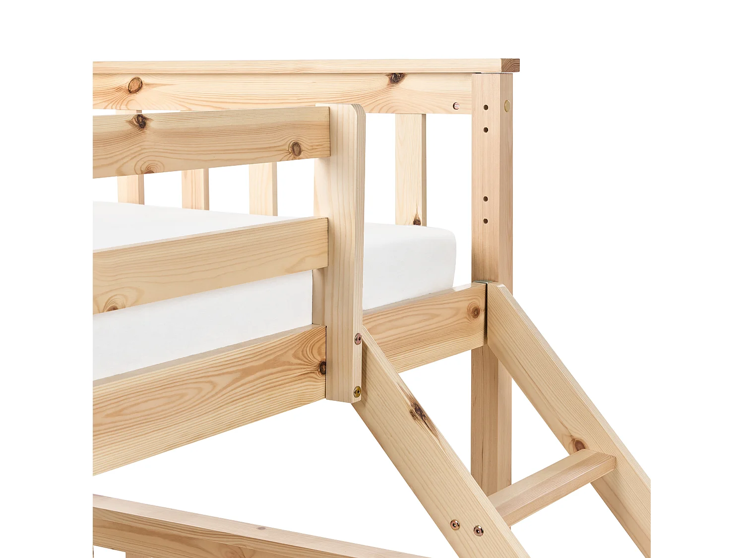 Hochbett Kiefernholz BIERNE 90/140 x 200 cm Hellbraun