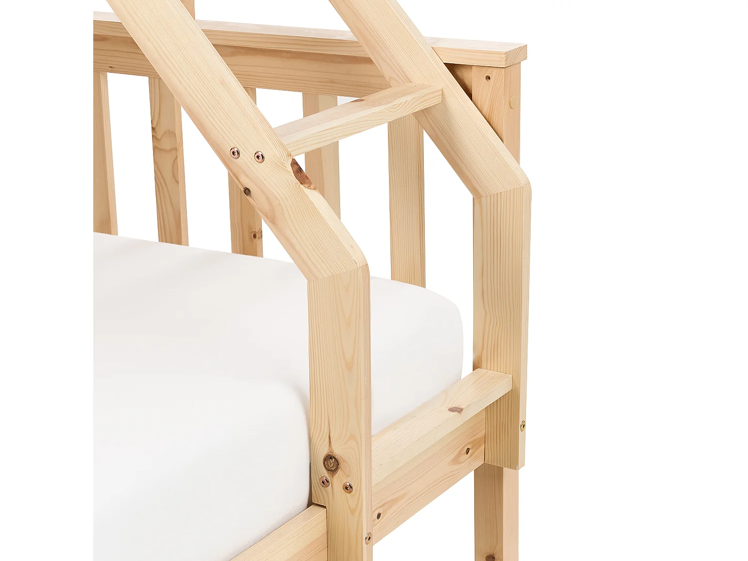 Hochbett Kiefernholz BIERNE 90/140 x 200 cm Hellbraun