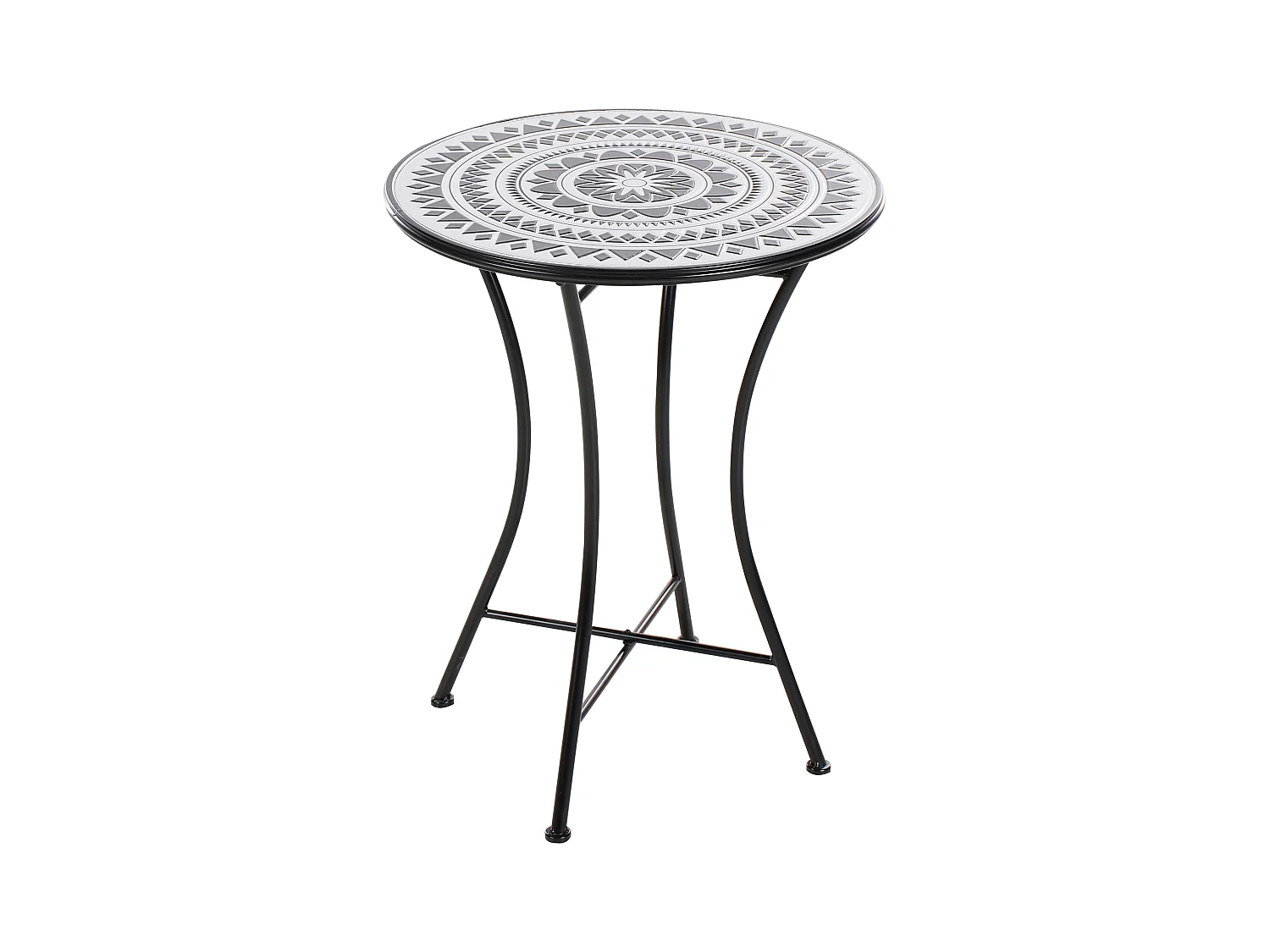 Table bistrot COMISO 60 cm 60 cm Métal Noir/blanc