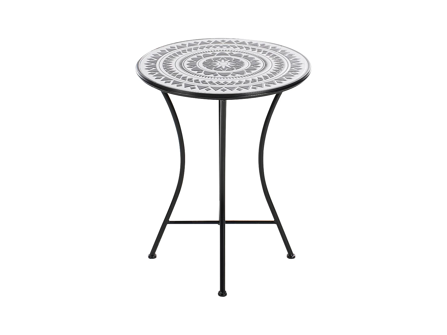 Table bistrot COMISO 60 cm 60 cm Métal Noir/blanc