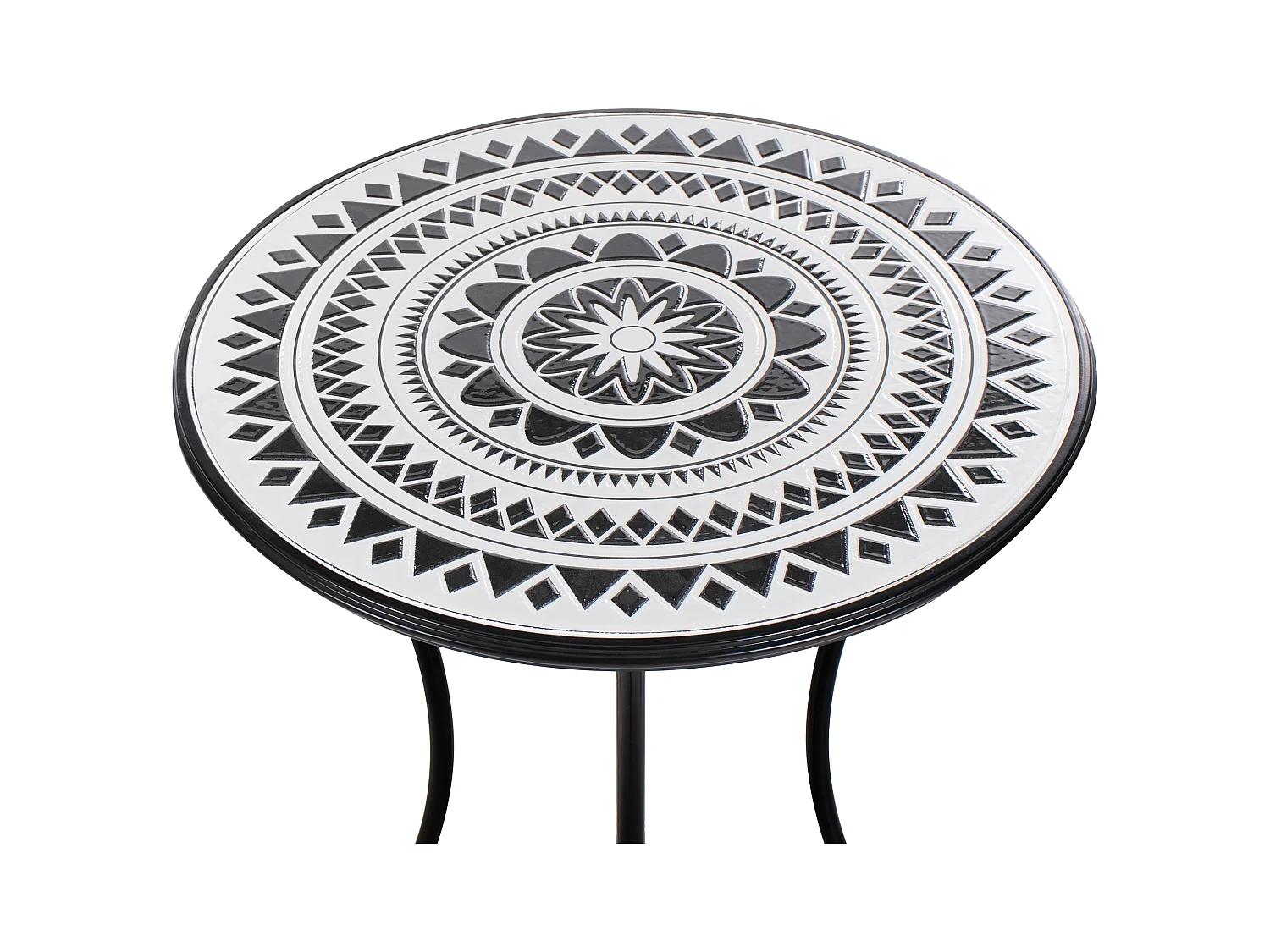 Table bistrot COMISO 60 cm 60 cm Métal Noir/blanc