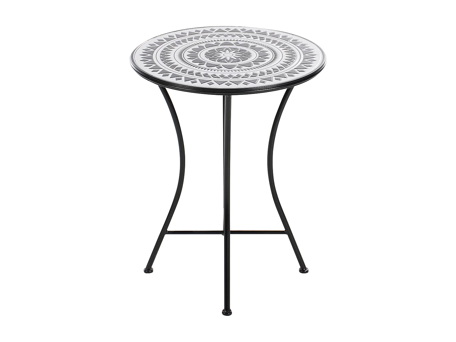 Table bistrot COMISO 60 cm 60 cm Métal Noir/blanc