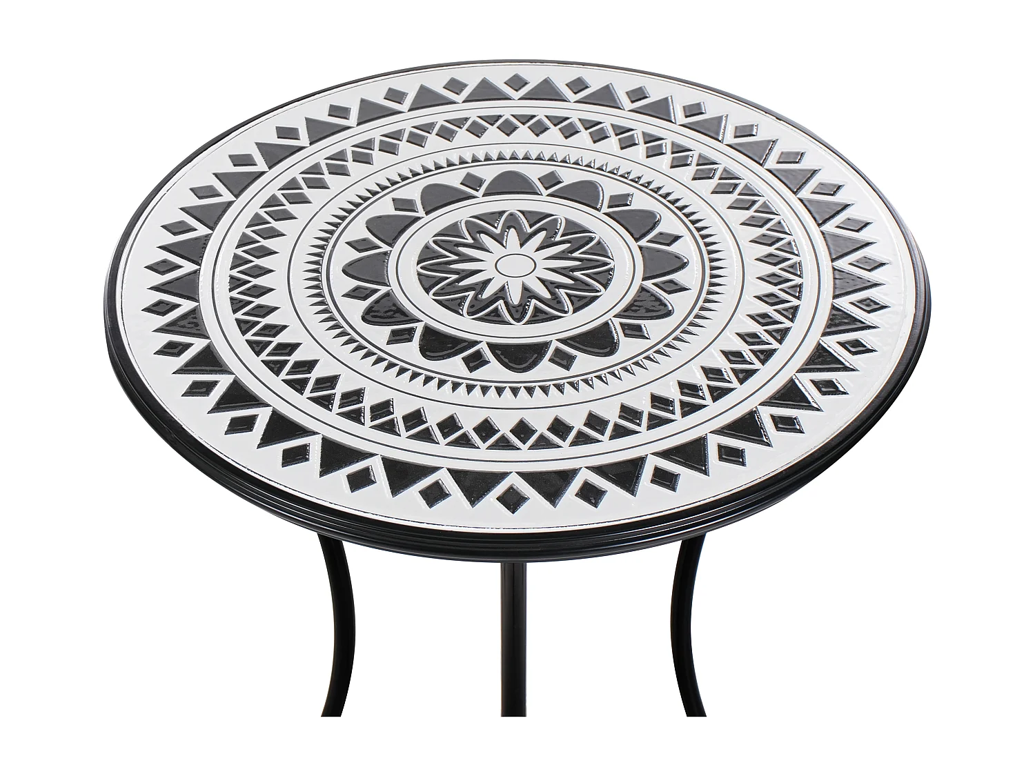 Table bistrot COMISO 60 cm 60 cm Métal Noir/blanc