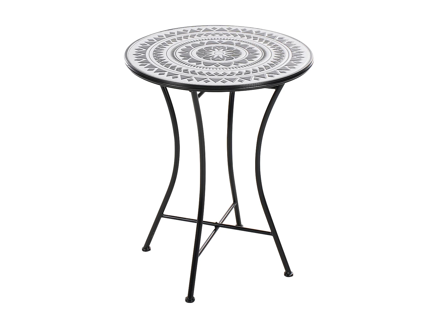 Table bistrot COMISO 60 cm 60 cm Métal Noir/blanc