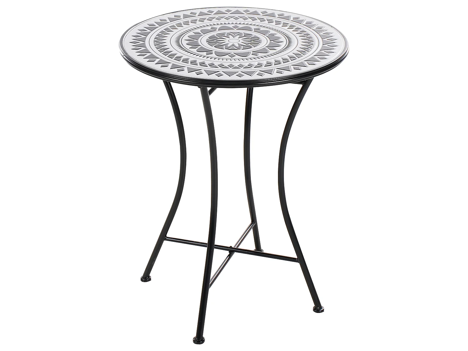 Table bistrot COMISO 60 cm 60 cm Métal Noir/blanc