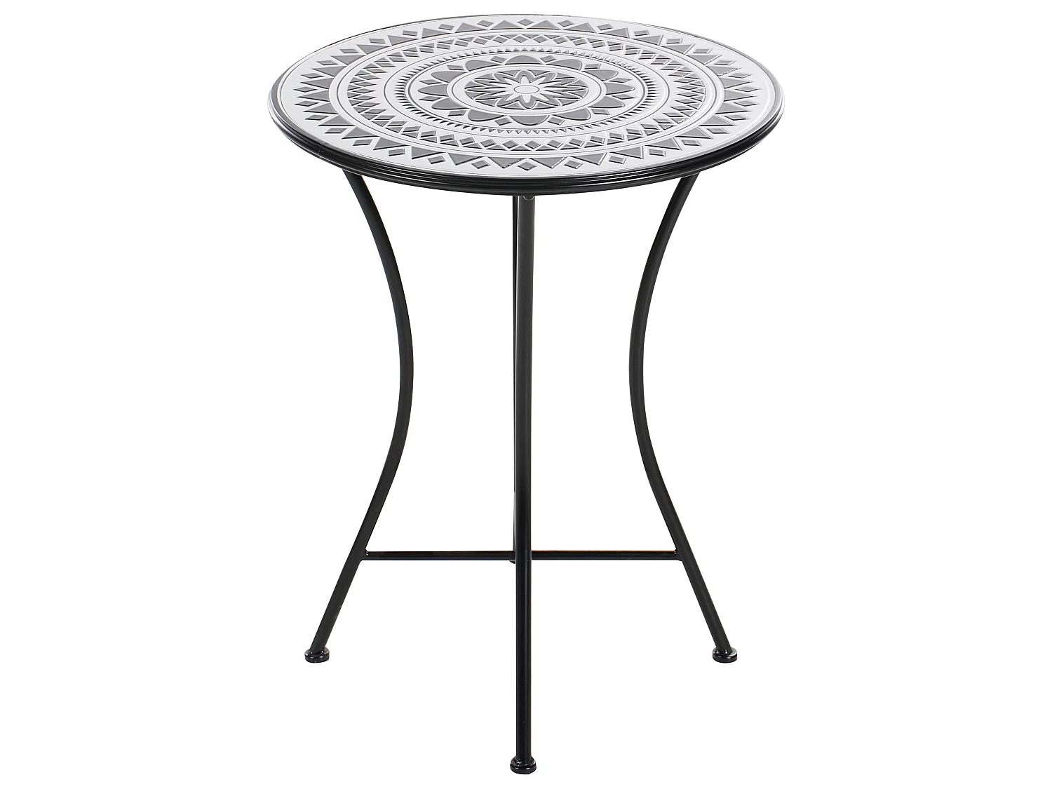 Table bistrot COMISO 60 cm 60 cm Métal Noir/blanc