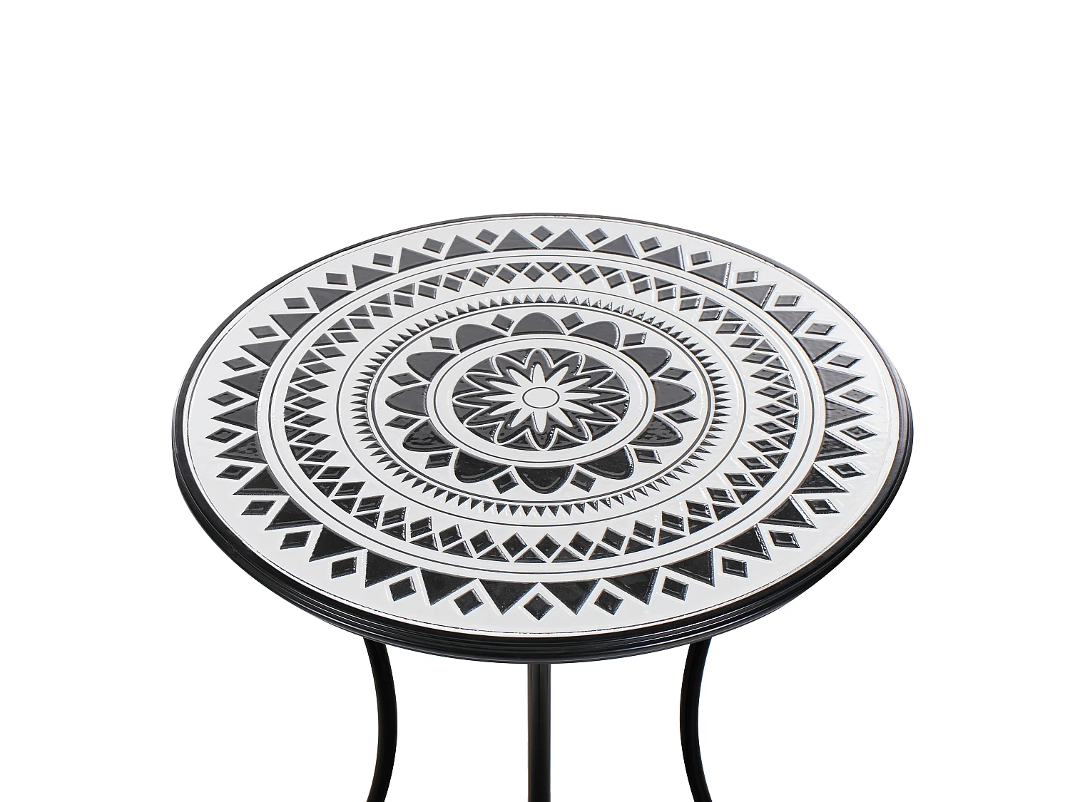 Table bistrot COMISO 60 cm 60 cm Métal Noir/blanc