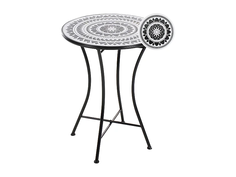 Table bistrot COMISO 60 cm 60 cm Métal Noir/blanc