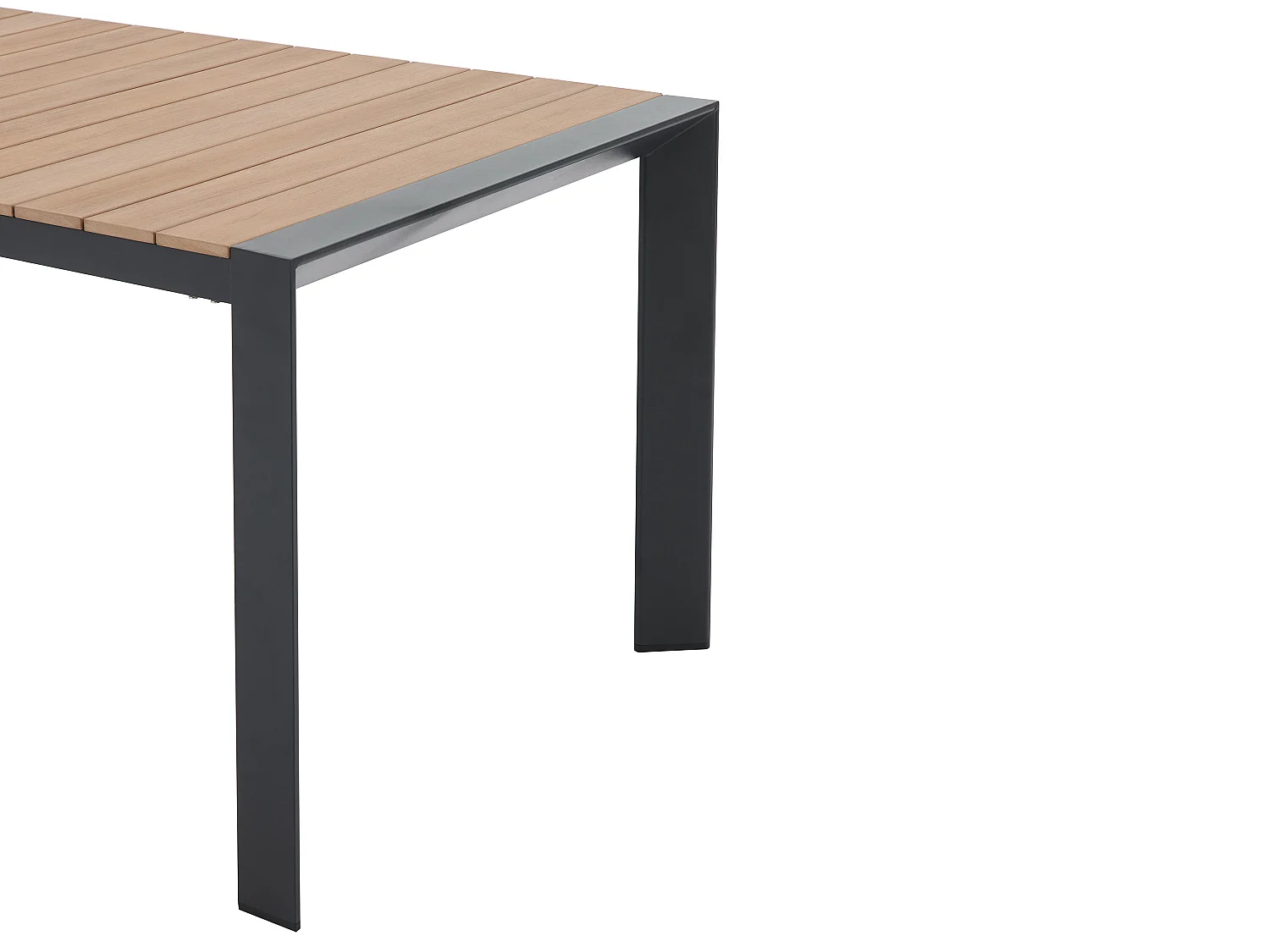 Table de jardin en aluminium L.150 cm - Naturel clair et anthracite - NYROS de MYLIA