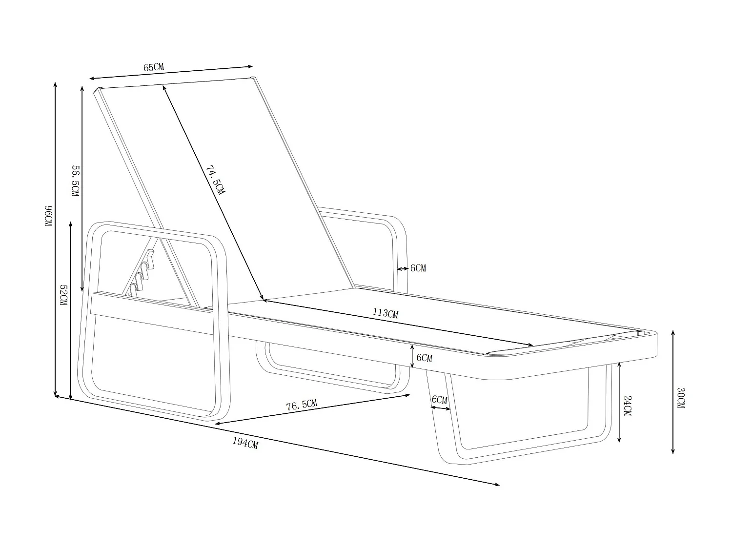 Bain de soleil en aluminium et textilène - Anthracite - KILA de MYLIA
