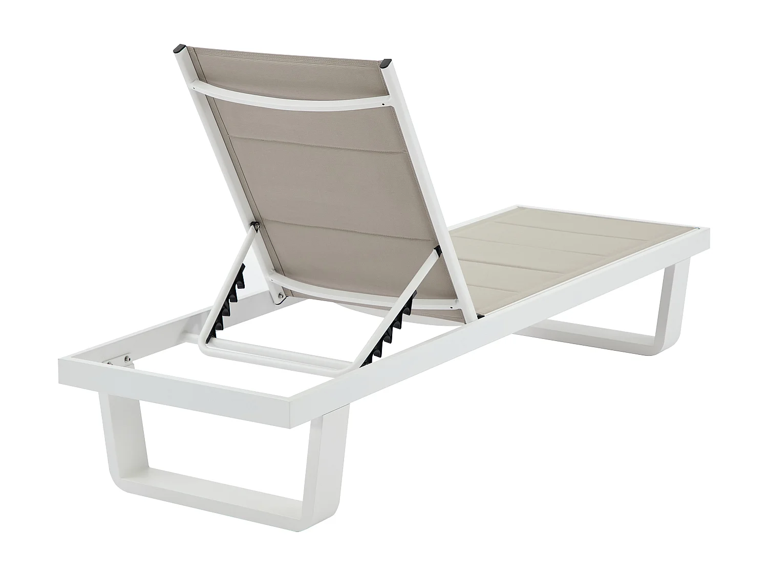 Bain de soleil en aluminium et textilène - Gris et blanc - NABUNA de MYLIA