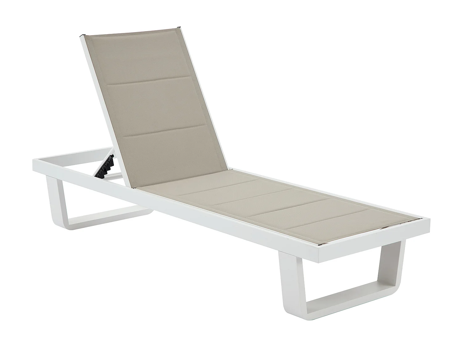 Bain de soleil en aluminium et textilène - Gris et blanc - NABUNA de MYLIA