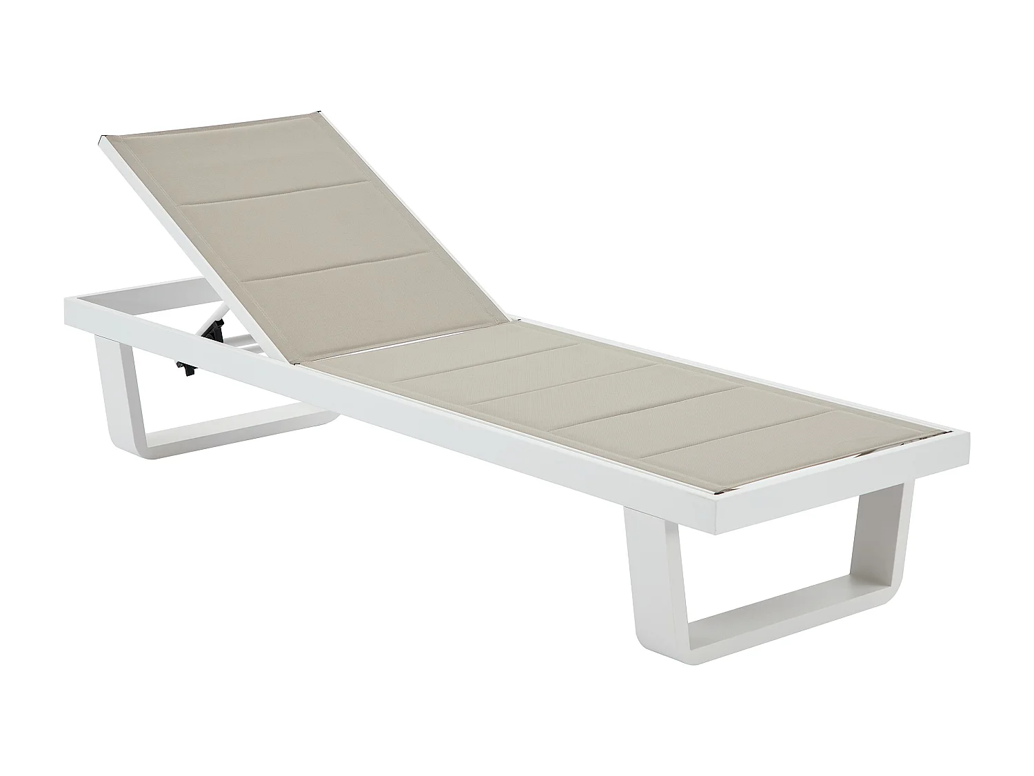 Bain de soleil en aluminium et textilène - Gris et blanc - NABUNA de MYLIA