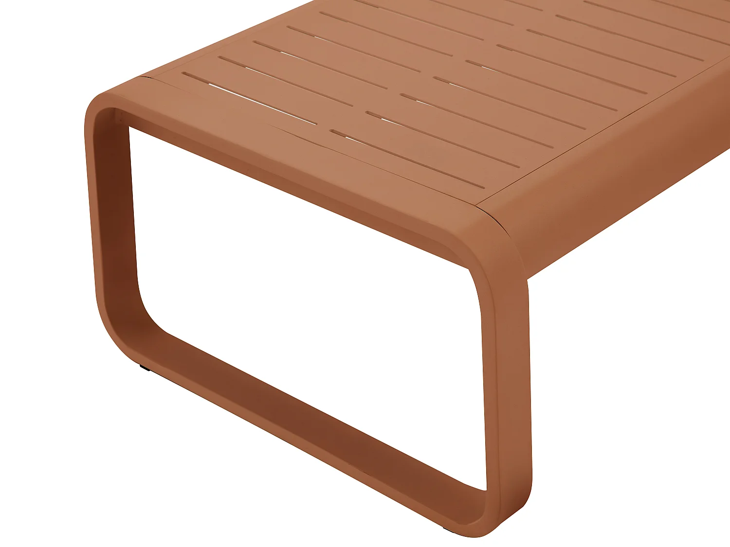 Salotto da giardino in alluminio: 1 divano 3 posti e 1 tavolino - Ramato con cuscini beige - LOMIA di MYLIA