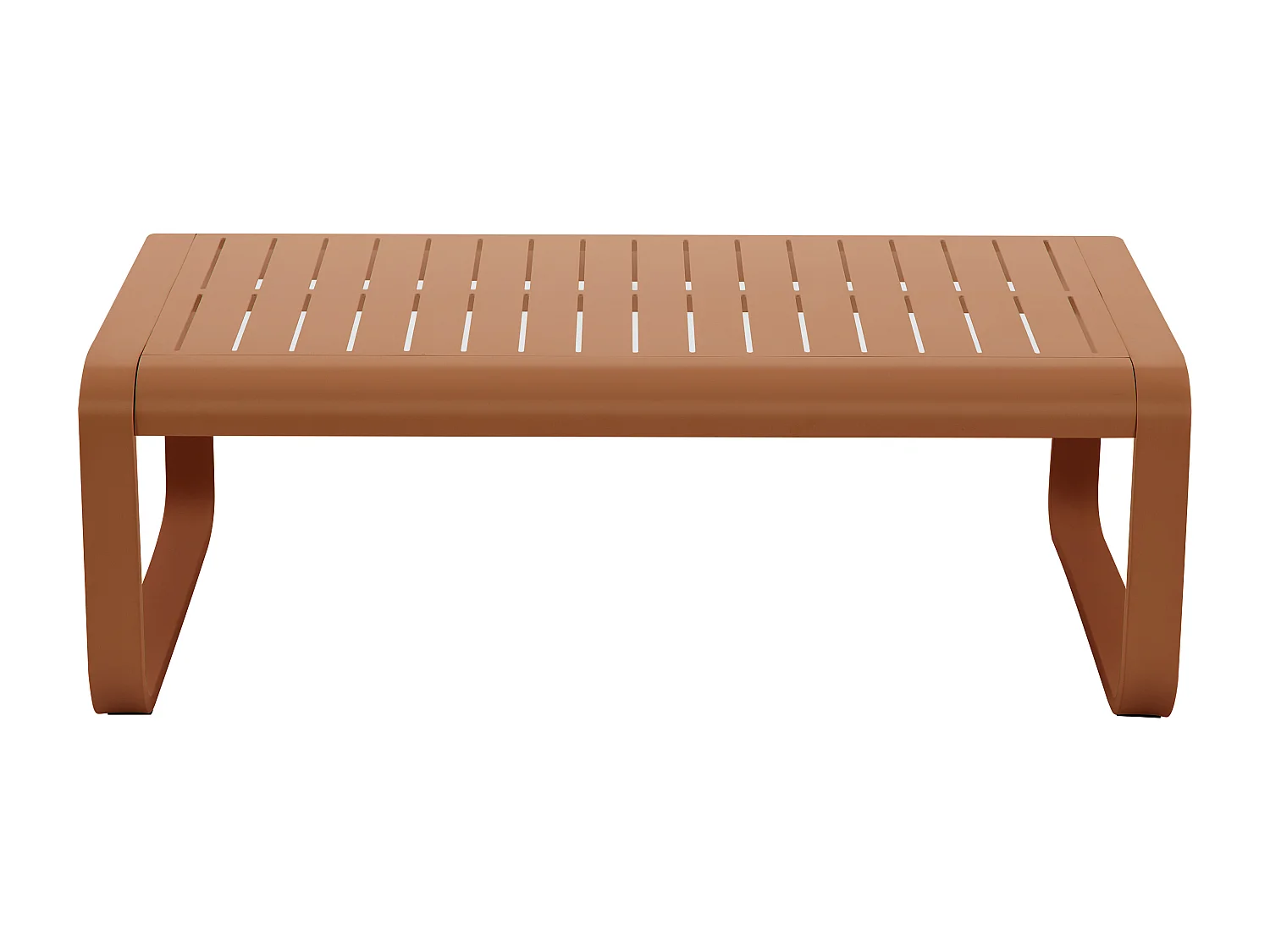 Salotto da giardino in alluminio: 1 divano 3 posti e 1 tavolino - Ramato con cuscini beige - LOMIA di MYLIA