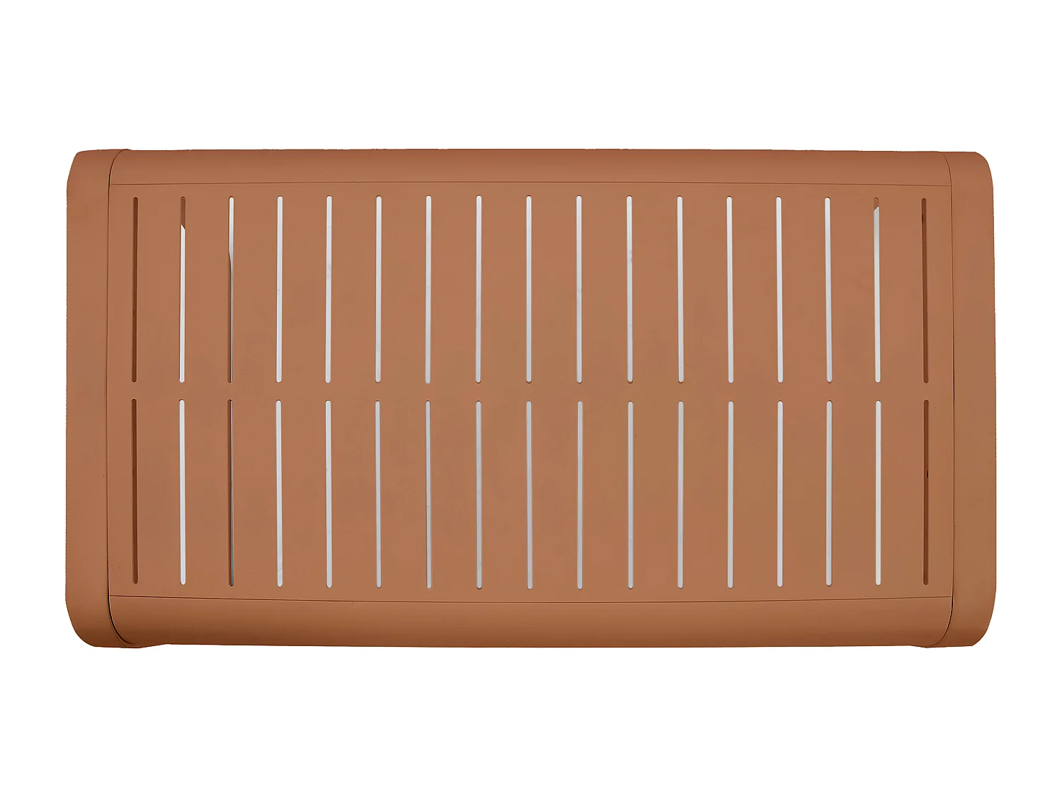 Salotto da giardino in alluminio: 1 divano 3 posti e 1 tavolino - Ramato con cuscini beige - LOMIA di MYLIA