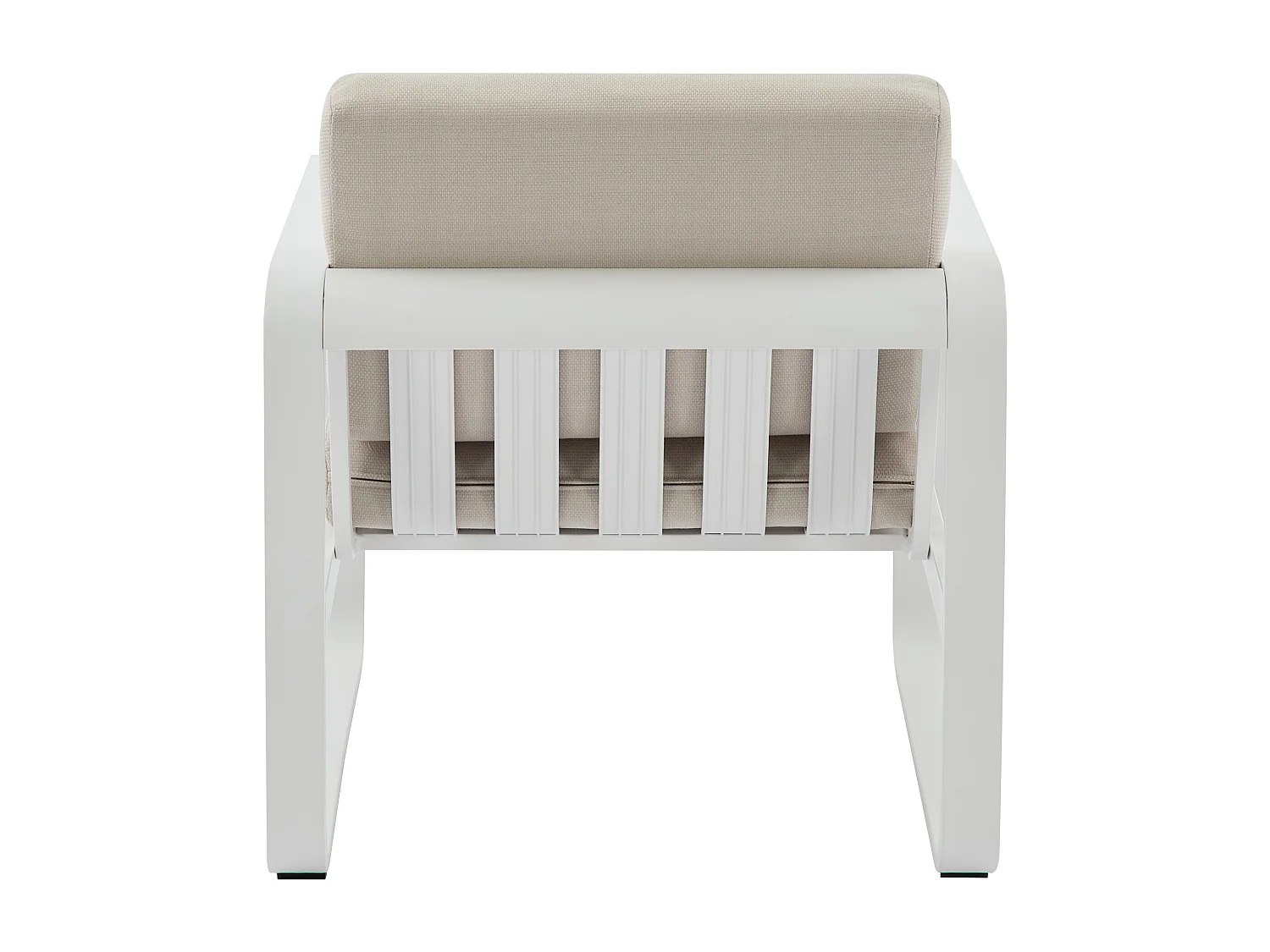 Lot de 2 fauteuils de jardin en aluminium - Blanc avec coussins beiges - LOMIA de MYLIA
