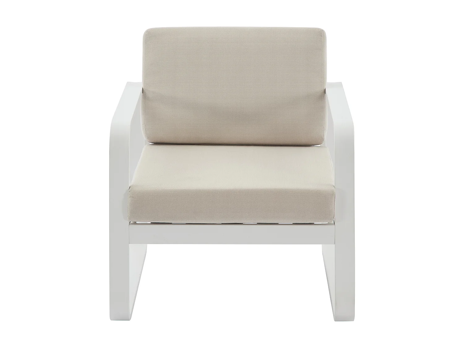 Lot de 2 fauteuils de jardin en aluminium - Blanc avec coussins beiges - LOMIA de MYLIA