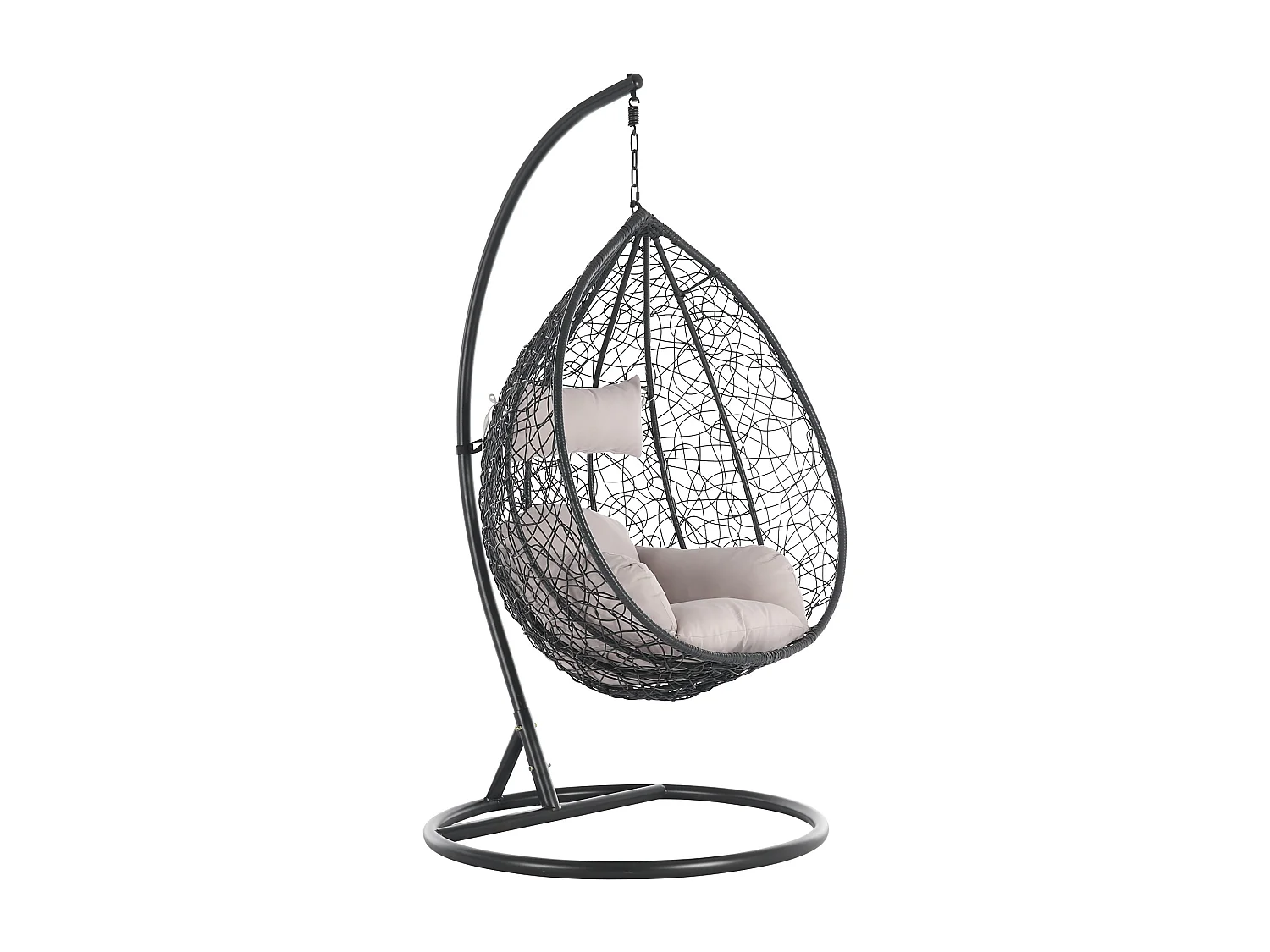 Fauteuil suspendu en résine tressée - Anthracite - CAMPLI de MYLIA