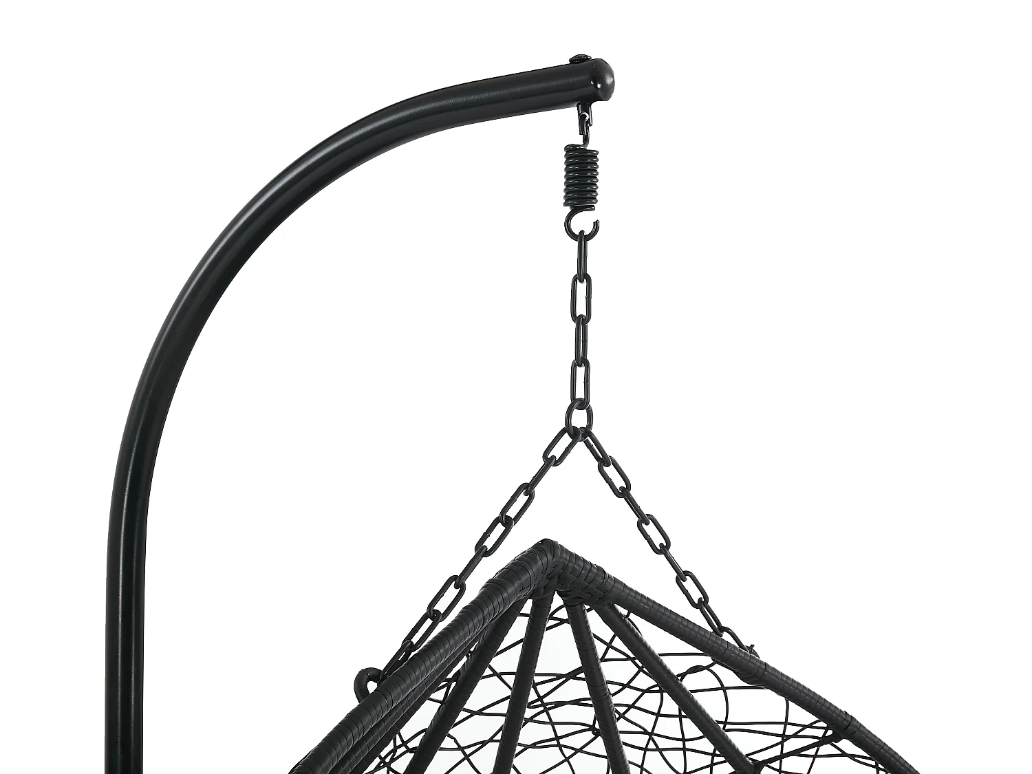 Fauteuil suspendu 2 places en résine tressée - Noir avec coussins gris - CAYAMBE de MYLIA