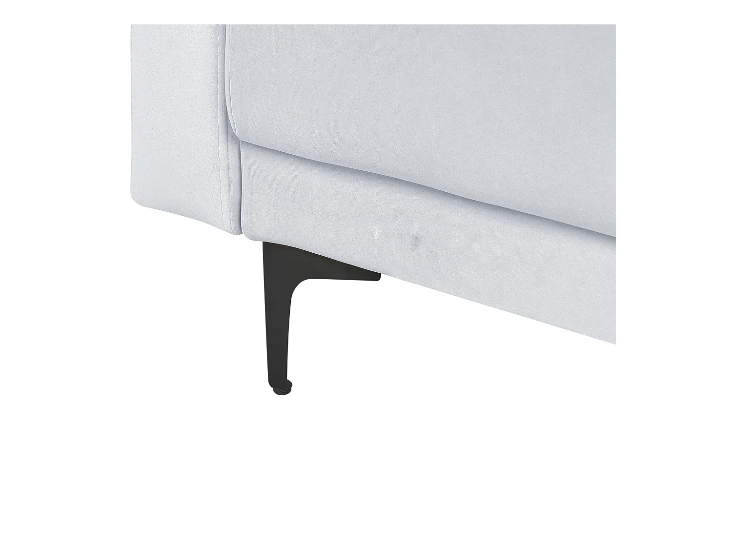 Chaiselongue Samt hell grau mit Schlaffunktion Metallgestell schwarz Aberdeen